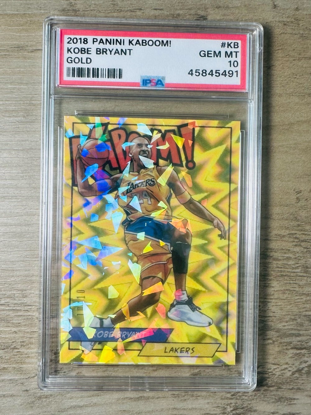 Kobe Bryant 2018 Panini Kaboom #KB Gem Mint 10 Holo Novelty Card. Lakers.
